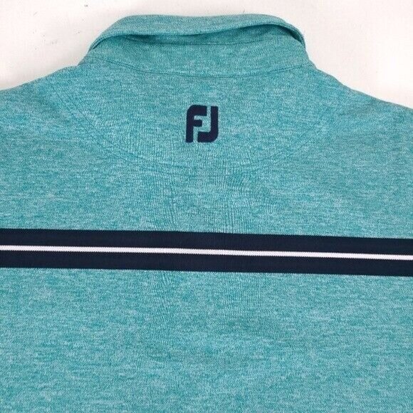 FootJoy Mens FJ Sea Island Golf Polo Shirt XL Green Black Stripe - Picture 9 of 9